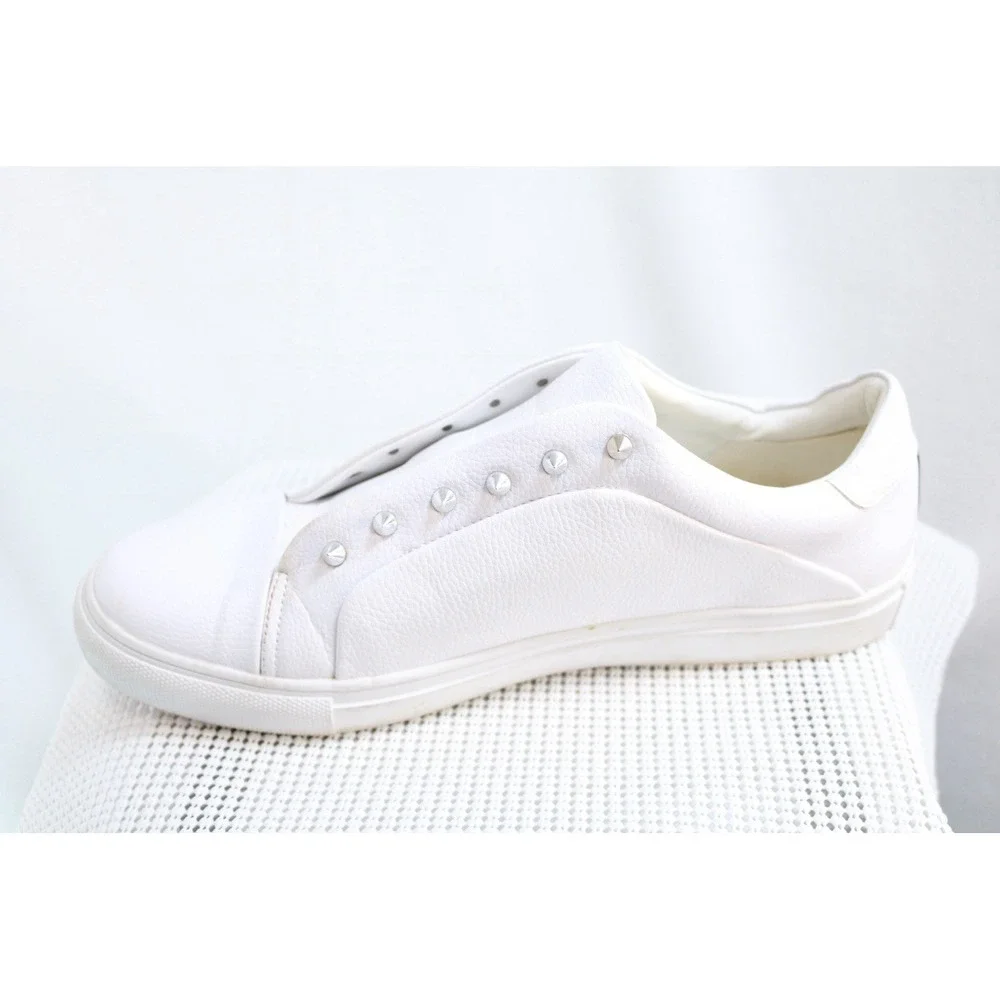 Faranzi Newport-S Mens Sneakers Size 11 White Silver Studs F421455K Casual Shoes